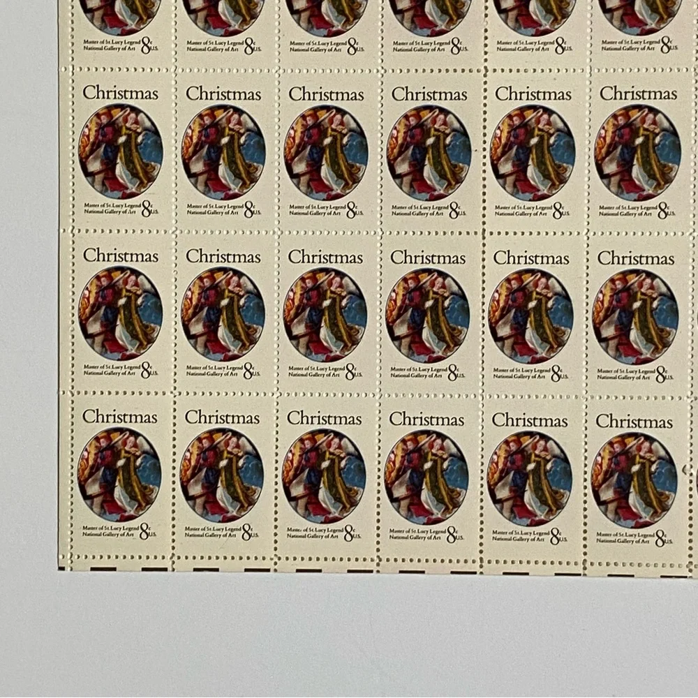 Christmas Stamps 1972 Master of St. Lucy Legend MNH 8 cent Sheet of 50 1471 Vtg